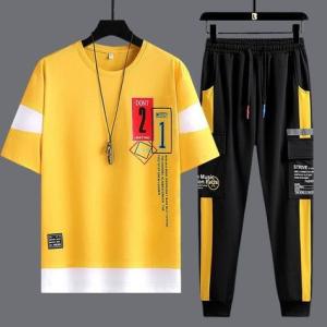 Cotton T-Shirt and Trouser Set | Comfortable & Stylish Men's Wear