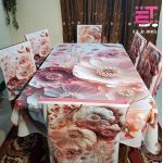 প্রিমিয়াম কোয়ালিটি ডিজিটাল 3D প্রিন্টের ডাইনিং টেবিল এবং চেয়ার কাভার সেট