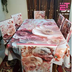 প্রিমিয়াম কোয়ালিটি ডিজিটাল 3D প্রিন্টের ডাইনিং টেবিল এবং চেয়ার কাভার সেট
