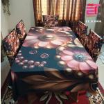 3D Print Korian Velvet 7 Pcs Table Cloth Set | Premium Dining Table Cover