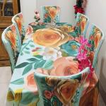 Premium Quality 3D Printed Dining Table and Chair Cover Set