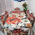 প্রিমিয়াম কোয়ালিটি ডিজিটাল 3D প্রিন্টের ডাইনিং টেবিল এবং চেয়ার কাভার সেট