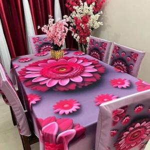 Premium Quality Digital 3D Print Dining Table & Chair Cover Set