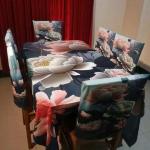 3D Print Korian Velvet 7 Pcs Table Cloth Set | Luxury Dining Decor