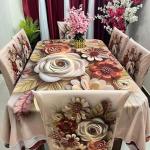 Premium Quality 3D Printed Dining Table and Chair Cover Set