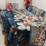 Premium Quality 3D Printed Dining Table and Chair Cover Set