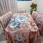 Premium 3D Print Dining Table & Chair Cover Set | Stylish Home Decor
