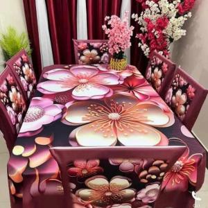 Premium 3D Printed Dining Table & Chair Cover Set | Modern Home Décor
