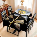 Premium 3D Printed Dining Table & Chair Cover Set | Modern Home Décor