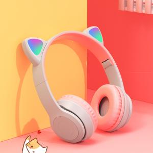 p47m Wireless Bluetooth Headphone Cat RGB LED